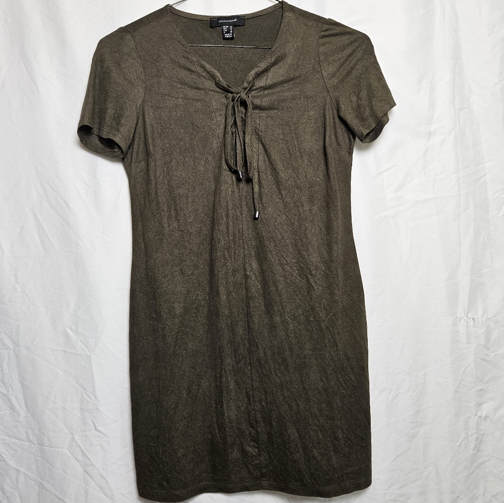 Atmosphere Green Faux Suede Dress Women's Size 0